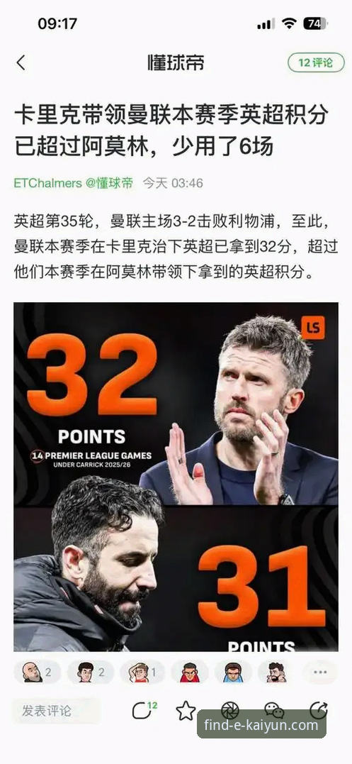 开云官网APP安装包 揭秘卡里克战术革命:从阿莫林困境到曼联复兴的数据真相